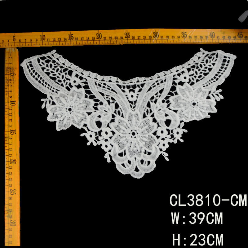 White guipure lace collar