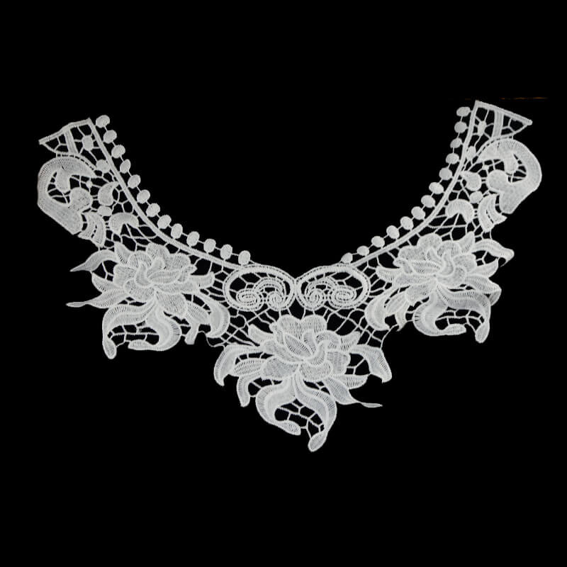 White guipure lace collar