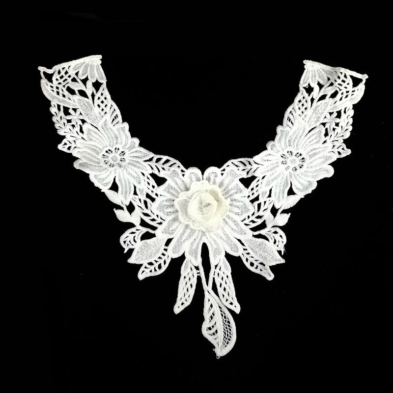 White guipure lace collar